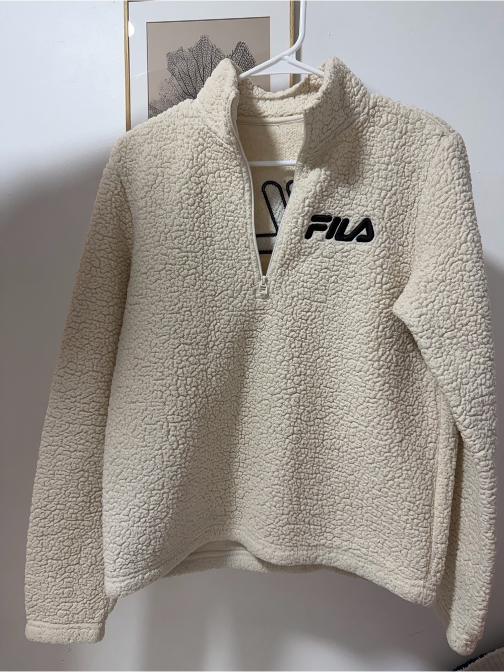 Women’s Cream Sherpa Half-Zip Pullover